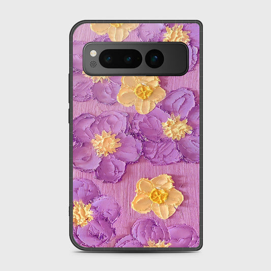 Google Pixel Fold Cover - Floral Series - Design 8 - Purple & Yellow - HQ Premium Shine Durable Shatterproof Case