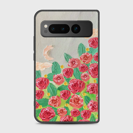 Google Pixel Fold Cover - Floral Series - Design 10 - Red & Green - HQ Premium Shine Durable Shatterproof Case
