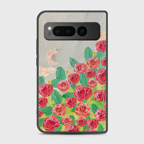 Google Pixel Fold Cover - Floral Series - Design 10 - Red & Green - HQ Premium Shine Durable Shatterproof Case