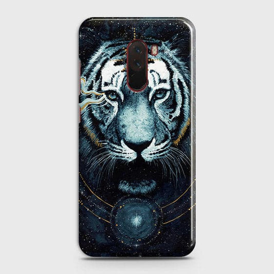 Xiaomi Pocophone F1 Cover - Vintage Galaxy Tiger Printed Hard Case with Life Time Colors Guarantee ( Fast Delivery )