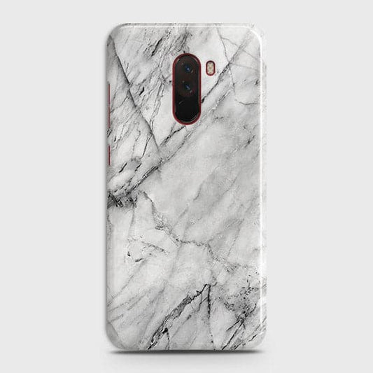 Xiaomi Pocophone F1 Cover - Matte Finish - Trendy White Floor Marble Printed Hard Case with Life Time Colors Guarantee - D2 ( Fast Delivery )