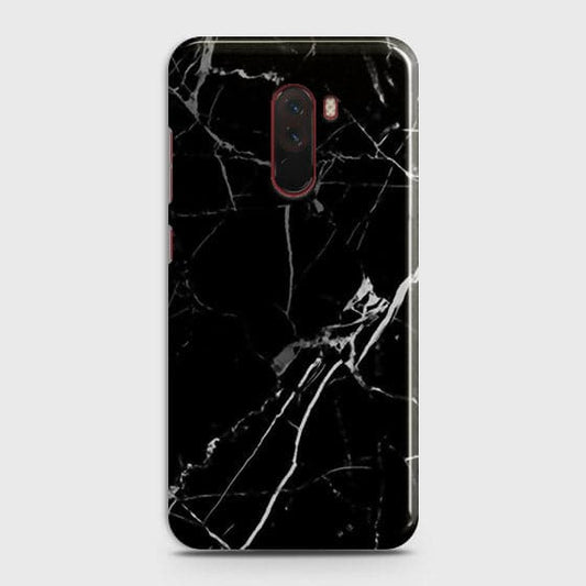 Xiaomi Pocophone F1 Cover - Black Modern Classic Marble Printed Hard Case with Life Time Colors Guarantee (Fast Delivery)