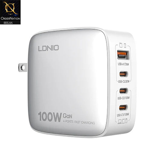 LDNIO Q408 100W GaN Supper Fast Charger - White