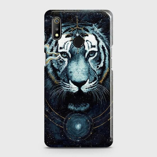 Realme 3i Cover - Vintage Galaxy Tiger Printed Hard Case with Life Time Colors Guarantee (Fast Deliver)