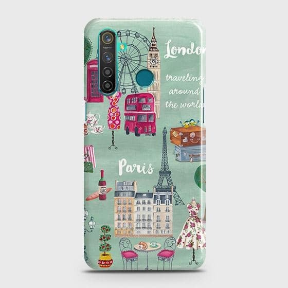 Realme 5 Cover - Matte Finish - London, Paris, New York ModernPrinted Hard Case with Life Time Colors Guarantee ( Fast Delivery )