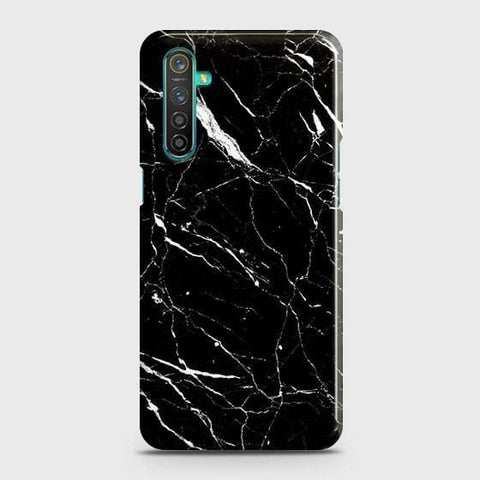 Realme 6 Cover - Trendy Black Marble Printed Hard Case with Life Time Colors Guarantee ( Fast delivery )