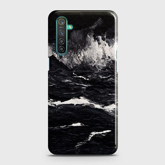 Realme 6 Cover - Black Ocean Marble Trendy Printed Hard Case with Life Time Colors Guarantee ( Fast Delivery )