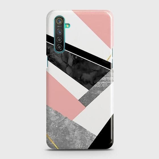 Realme 6 Cover - Matte Finish - Geometric Luxe Marble Trendy Printed Hard Case with Life Time Colors Guarantee(1) ( Fast Delivery )