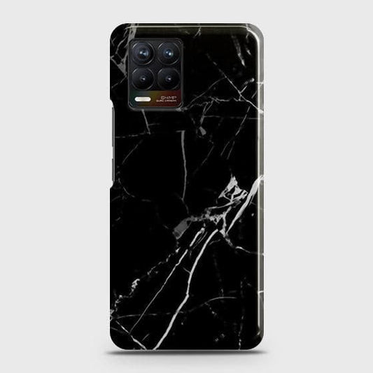 Realme 8 Cover - Black Modern Classic Marble Printed Hard Case with Life Time Colors Guarantee ( Fast Delivery )