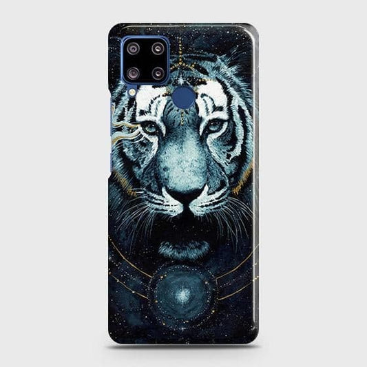 Realme C15 Cover - Vintage Galaxy Tiger Printed Hard Case with Life Time Colors Guarantee ( Fast Delivery )