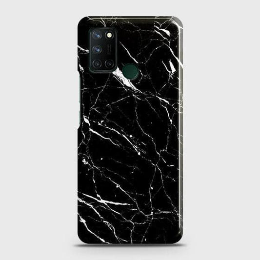 Realme C17 Cover - Trendy Black Marble Printed Hard Case with Life Time Colors Guarantee ( Fast Delivery )