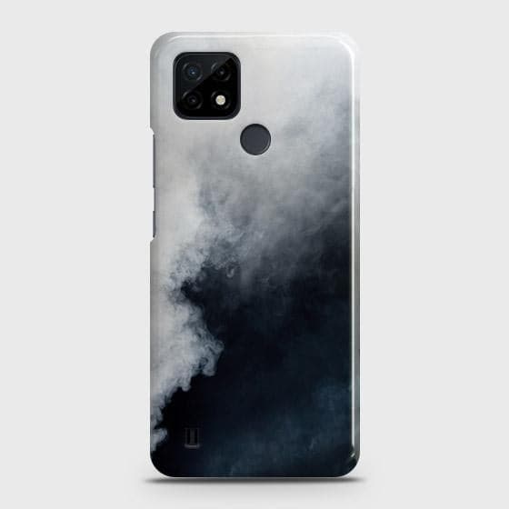 Realme C21 Cover - Matte Finish - Trendy Misty White and Black Marble Printed Hard Case with Life Time Colors Guarantee(B31) ( Fast delivery )