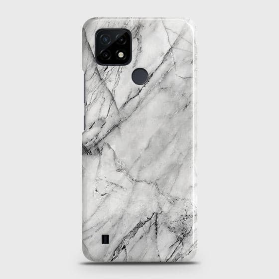 Realme C21 Cover - Matte Finish - Trendy White Marble Printed Hard Case with Life Time Colors Guarantee B59 ( Fast Delivery )