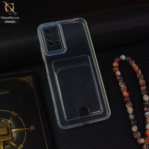 Xiaomi Poco M3 Cover - Transparent - Soft 4D Design Smart Pocket Card Holder Transparent Clear Soft Case