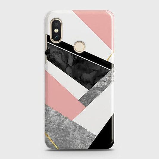 Xiaomi Mi A2 Lite / Redmi 6 Pro Cover - Matte Finish - Geometric Luxe Marble Trendy Printed Hard Case with Life Time Colors Guarantee (Fast Delivery)