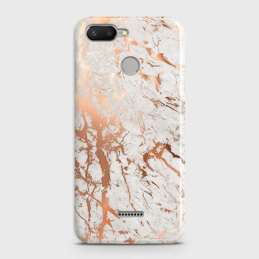 Xiaomi Redmi 6 Cover - In Chic Rose Gold Chrome Style Printed Hard Case with Life Time Colors Guarantee ( Fast Delivery )