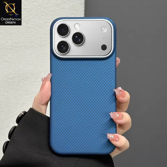 iPhone 17 Pro Max Cover - Blue - New Premium Quality - X-LEVEL-MARS COLLECTION - Carbon Fiber Back MagSafe Case