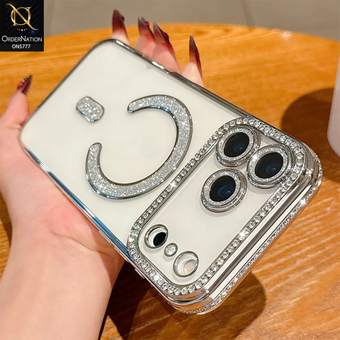 iPhone 17 Pro Max Cover - Silver - New Diamond Blingy Magsafe Clear Case