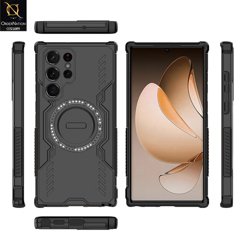 Samsung Galaxy S22 Ultra Cover - Black -  New Cooling Non-Slip Shockproof Magsafe Full Coverage Back Cover