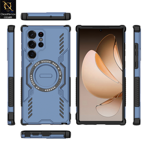 Samsung Galaxy S22 Ultra Cover - Blue - New Cooling Non-Slip Shockproof Magsafe Full Coverage Back Cover