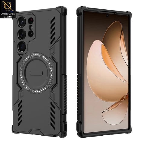 Samsung Galaxy S22 Ultra Cover - Black -  New Cooling Non-Slip Shockproof Magsafe Full Coverage Back Cover