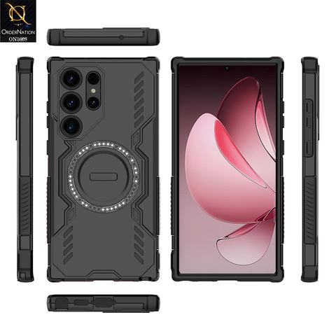 Samsung Galaxy S23 Ultra Cover - Black -  New Cooling Non-Slip Shockproof Magsafe Full Coverage Back Cover