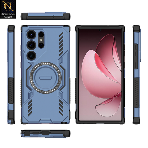 Samsung Galaxy S23 Ultra Cover - Blue - New Cooling Non-Slip Shockproof Magsafe Full Coverage Back Cover