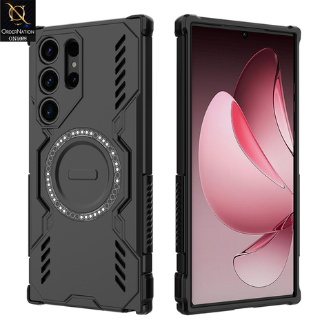 Samsung Galaxy S23 Ultra Cover - Black -  New Cooling Non-Slip Shockproof Magsafe Full Coverage Back Cover