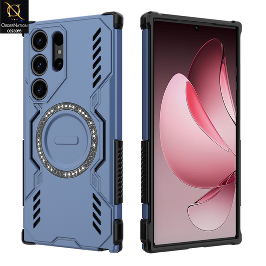 Samsung Galaxy S23 Ultra Cover - Blue - New Cooling Non-Slip Shockproof Magsafe Full Coverage Back Cover