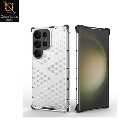 Samsung Galaxy S24 Ultra Cover - Transparent - Airbag Shockproof Hybrid Honeycomb Transparent Case