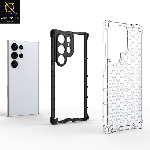 Samsung Galaxy S24 Ultra Cover - Transparent - Airbag Shockproof Hybrid Honeycomb Transparent Case