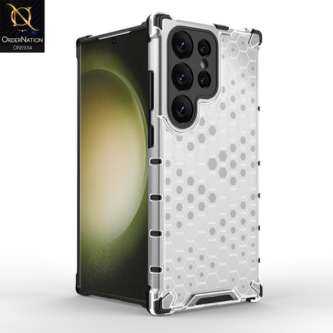 Samsung Galaxy S24 Ultra Cover - Transparent - Airbag Shockproof Hybrid Honeycomb Transparent Case