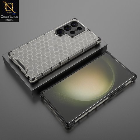 Samsung Galaxy S24 Ultra Cover - Black - Airbag Shockproof Hybrid Honeycomb Transparent Case