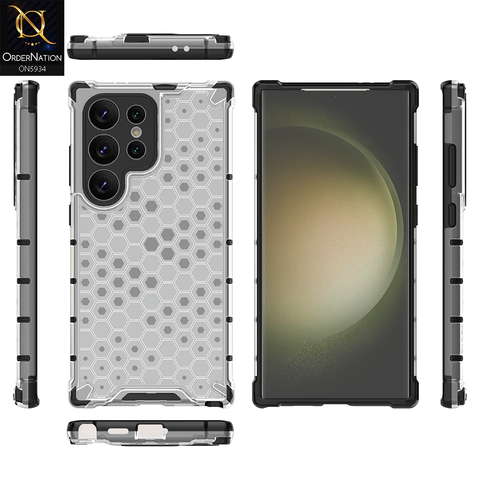 Samsung Galaxy S24 Ultra Cover - Transparent - Airbag Shockproof Hybrid Honeycomb Transparent Case