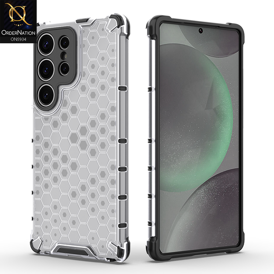 Samsung Galaxy S25 Ultra Cover - Transparent - Airbag Shockproof Hybrid Honeycomb Transparent Case