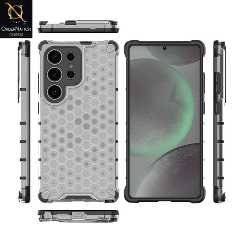 Samsung Galaxy S25 Ultra Cover - Transparent - Airbag Shockproof Hybrid Honeycomb Transparent Case