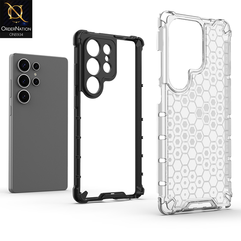Samsung Galaxy S25 Ultra Cover - Transparent - Airbag Shockproof Hybrid Honeycomb Transparent Case