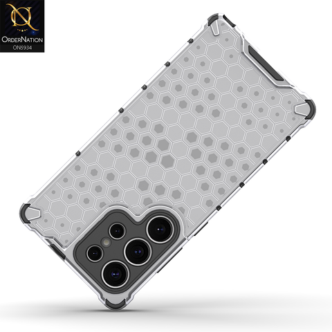 Samsung Galaxy S25 Ultra Cover - Transparent - Airbag Shockproof Hybrid Honeycomb Transparent Case
