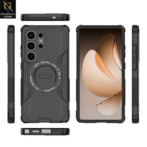 Samsung Galaxy S25 Ultra Cover - Black -  New Cooling Non-Slip Shockproof Magsafe Full Coverage Back Cover