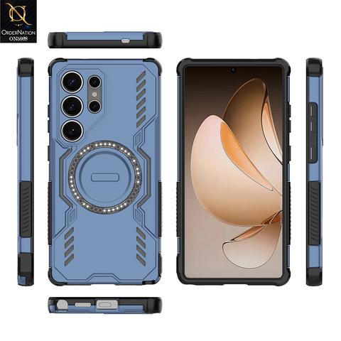 Samsung Galaxy S25 Ultra Cover - Blue - New Cooling Non-Slip Shockproof Magsafe Full Coverage Back Cover