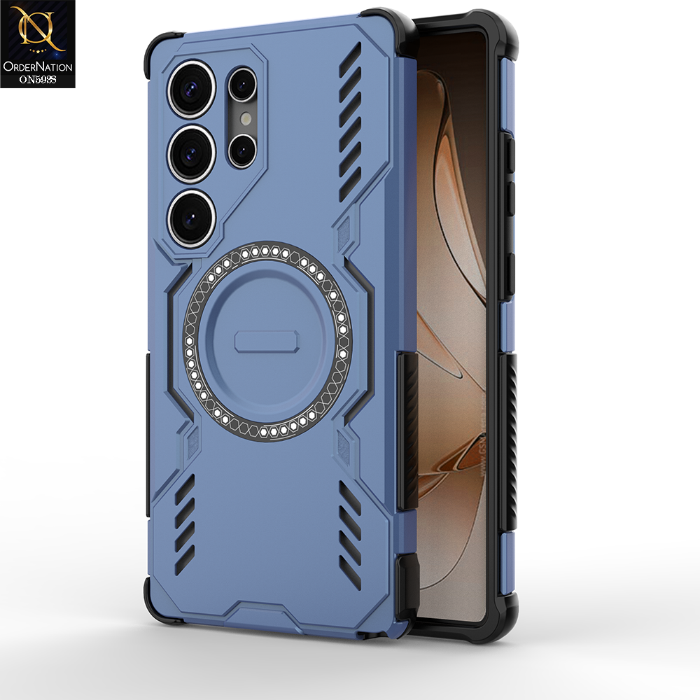 Samsung Galaxy S25 Ultra Cover - Blue - New Cooling Non-Slip Shockproof Magsafe Full Coverage Back Cover