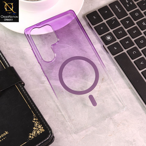 Samsung Galaxy S25 Ultra Cover - Purple - New Gradient Crystal Clear MagSafe Phone Case – Luxury Semi-Transparent Cover