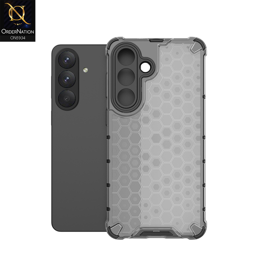 Samsung Galaxy S26 Cover - Black - Airbag Shockproof Hybrid Honeycomb Transparent Case