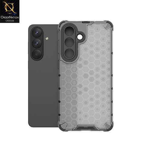 Samsung Galaxy S26 Plus Cover - Black - Airbag Shockproof Hybrid Honeycomb Transparent Case