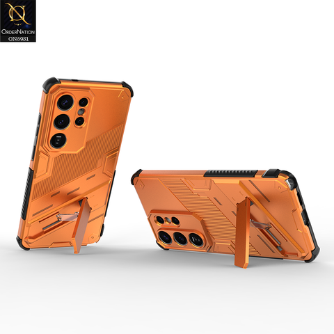 Samsung Galaxy S26 Ultra Cover - Orange - New Ultra Punk TPU Shockproof Phone Case with Kickstand And Camera Protection