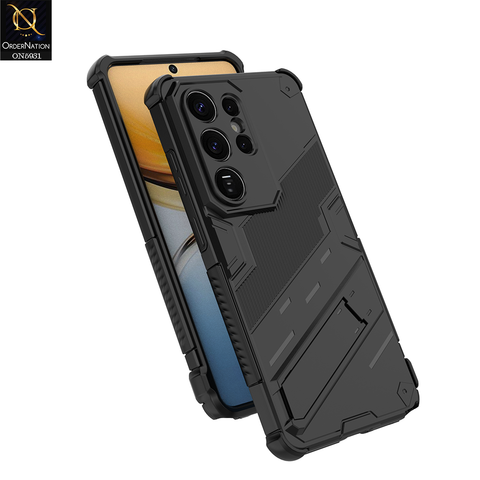 Samsung Galaxy S26 Ultra Cover - Black -   New Ultra Punk TPU Shockproof Phone Case with Kickstand And Camera Protection