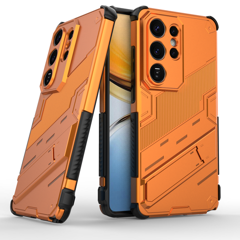 Samsung Galaxy S26 Ultra Cover - Orange - New Ultra Punk TPU Shockproof Phone Case with Kickstand And Camera Protection