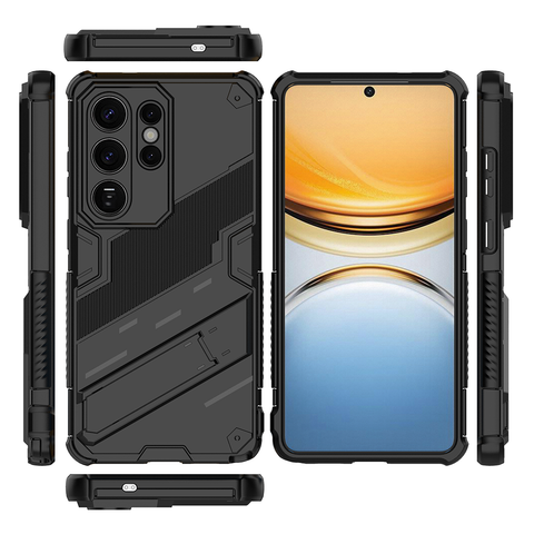 Samsung Galaxy S26 Ultra Cover - Black -   New Ultra Punk TPU Shockproof Phone Case with Kickstand And Camera Protection