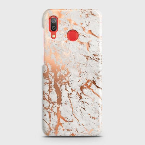 Samsung Galaxy A30 Cover - In Chic Rose Gold Chrome Style Printed Hard Case with Life Time Colors Guarantee (Fast Delivery)