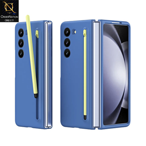 Samsung Galaxy Z Fold 6 5G Cover - Blue - Luxury Skinfeel Shockproof Protective Case With Stylus Pen